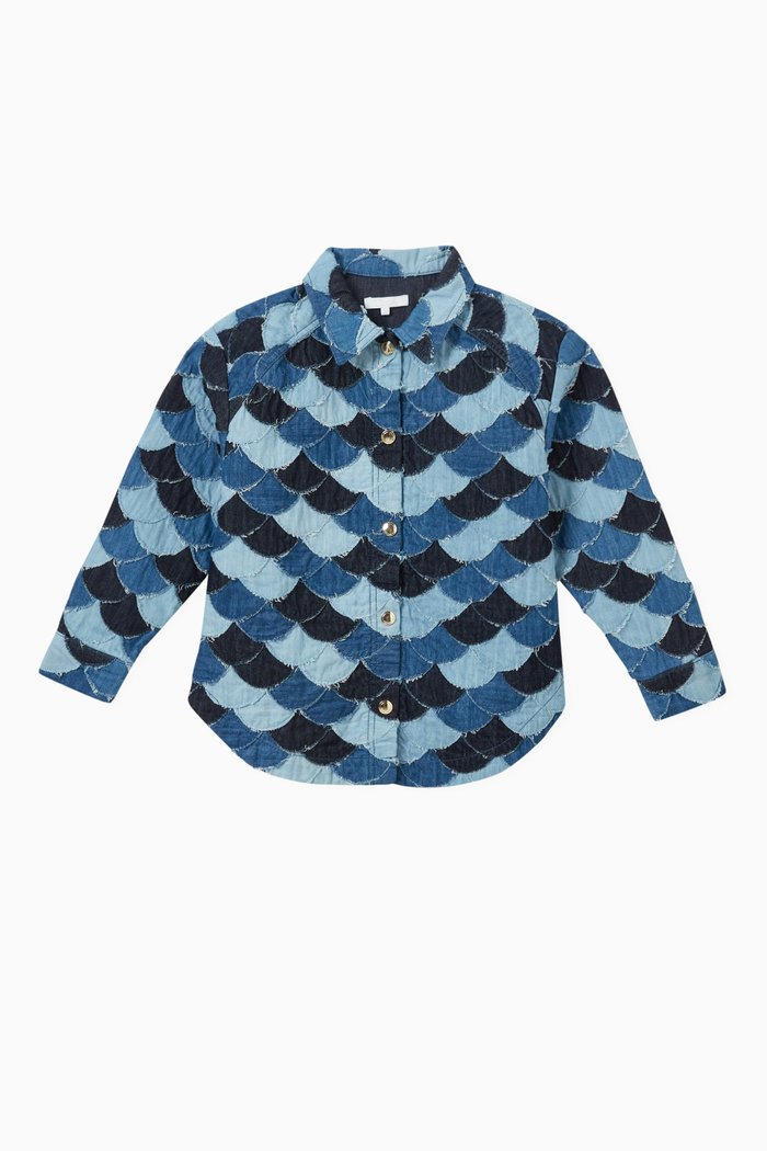 

Patchwork Jacket in Denim, Blue