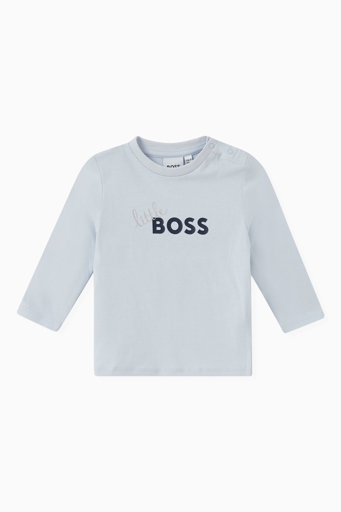 

Logo Long-sleeved T-shirt in Cotton, Blue
