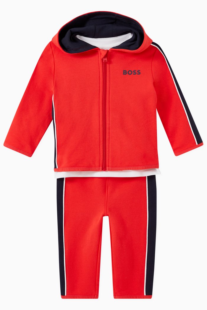 

Logo Print Tracksuit Set in Cotton, Orange