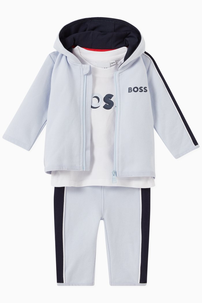 

Logo Print Tracksuit Set in Cotton, Blue