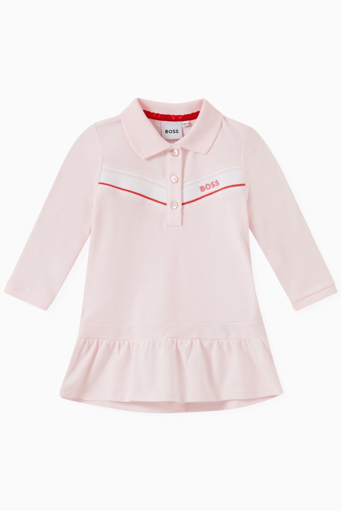 

Logo Polo Dress in Cotton, Pink