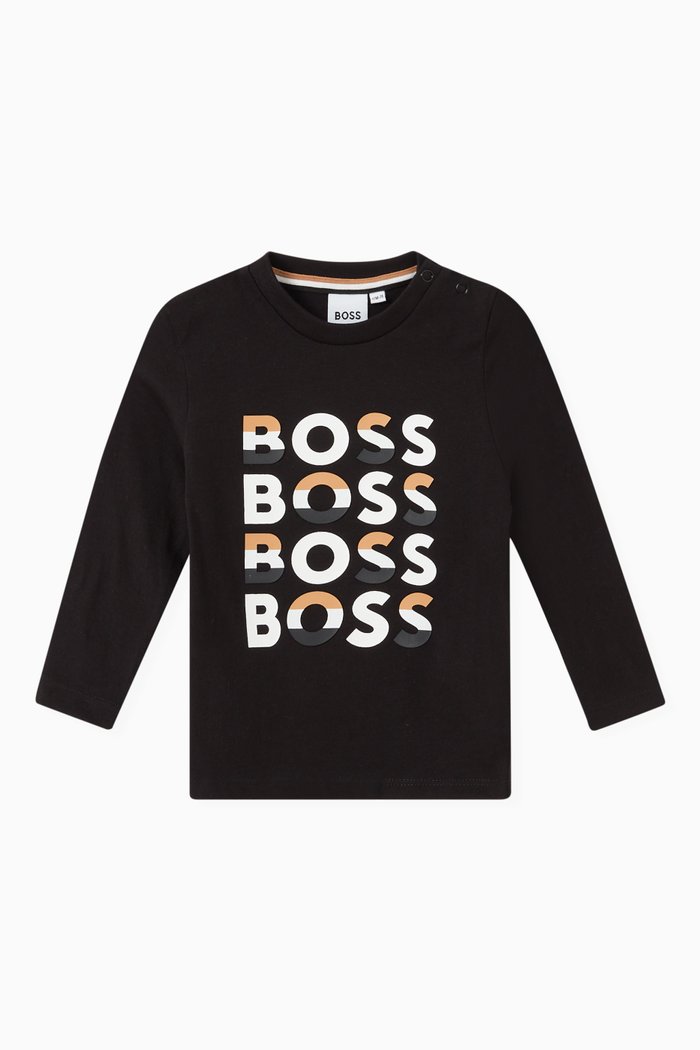 

Logo Long-sleeved T-shirt in Cotton, Black
