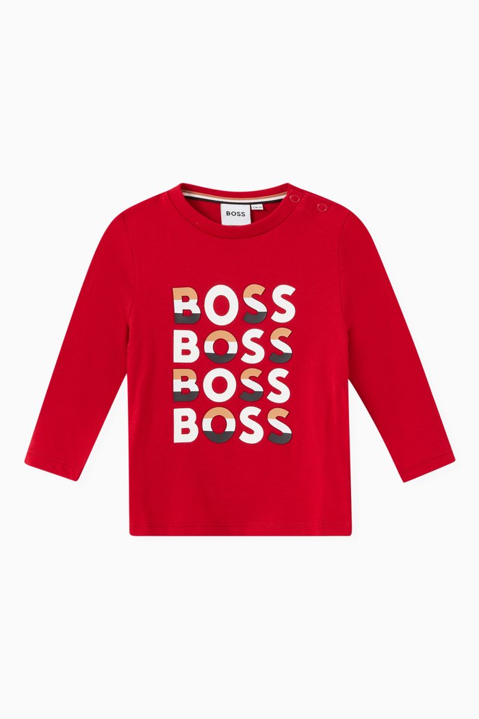 

Logo Long-sleeved T-shirt in Cotton, Red