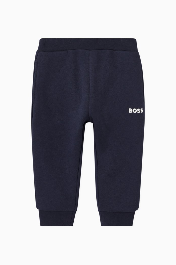 

Mini Logo Print Joggers in Cotton, Blue