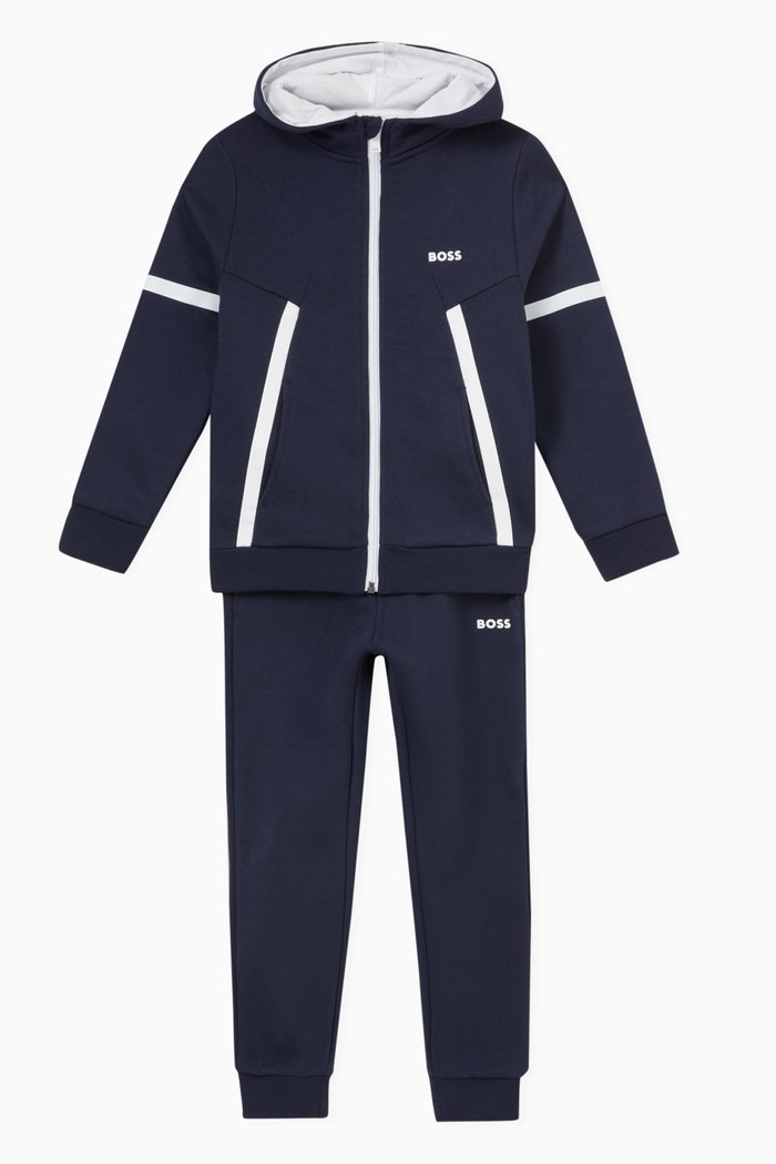 

Tracksuit in Fleece-back Jersey, Blue