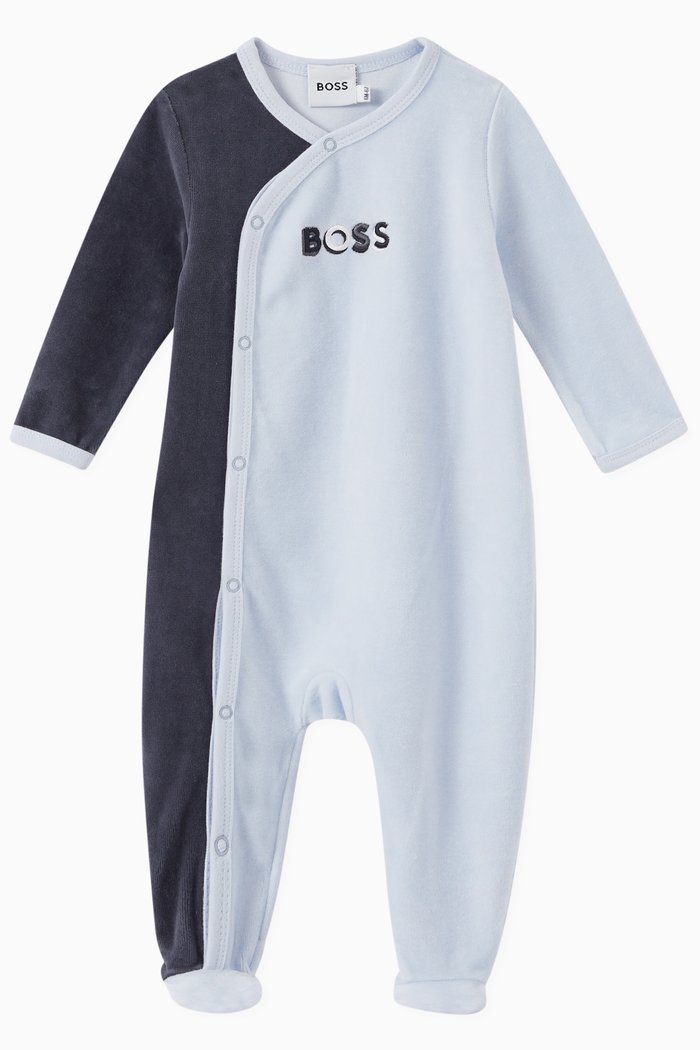 

Sleepsuit in Organic Cotton Velour, Grey