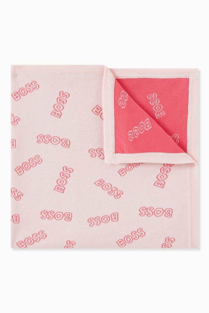 

Logo Jacquard Blanket in Cotton, Pink