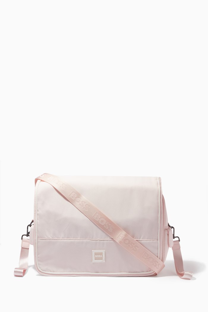 

Logo Patch Changing Bag, Pink