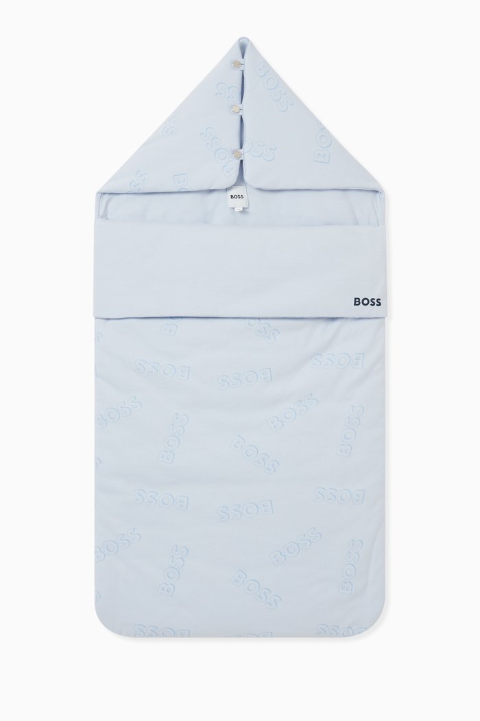 

Logo Print Sleeping Bag in Cotton, Blue