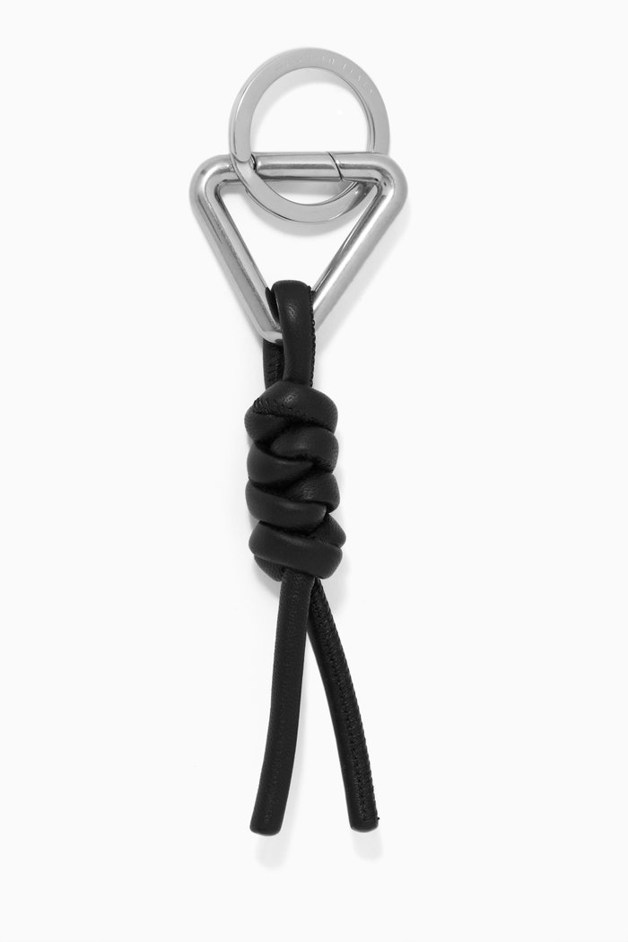 

Twist Key Ring in Lambskin Leather, Black
