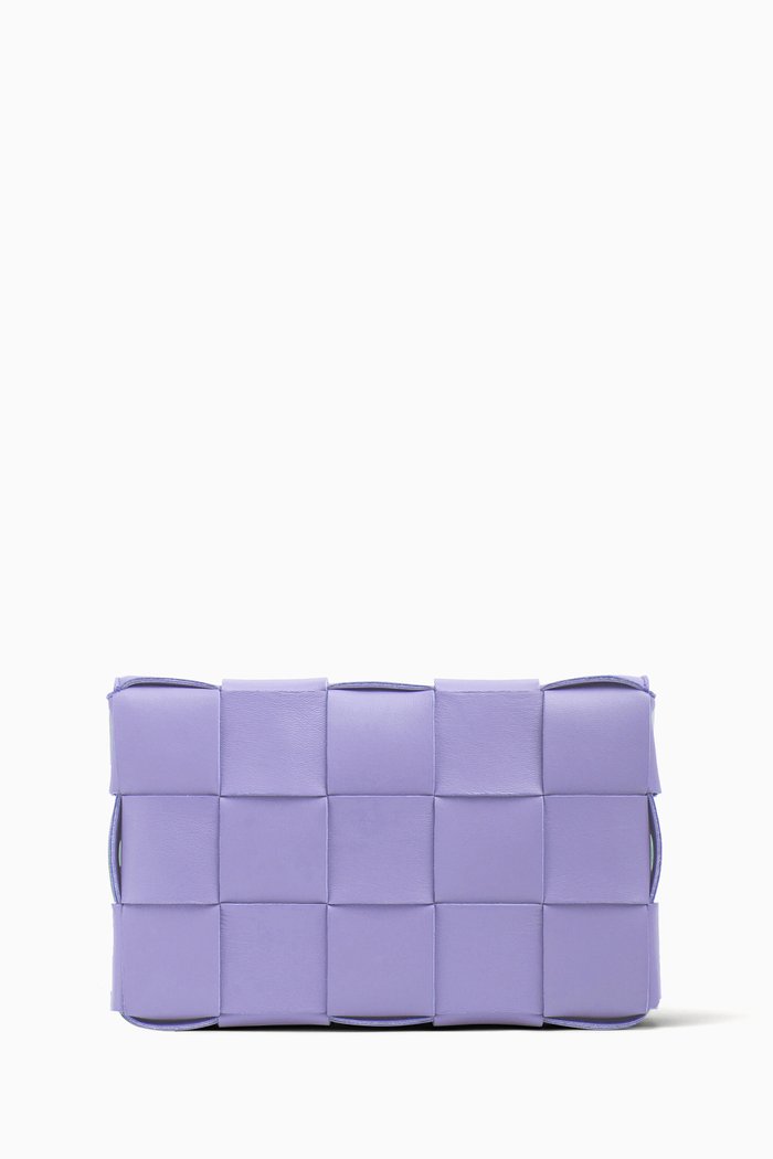 

Cassette Bag in Intrecciato Leather, Purple