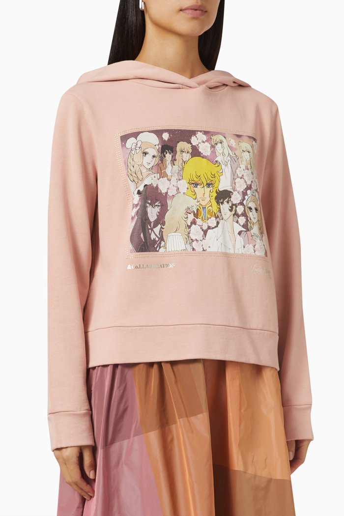 

Rosalie 'Lady Oscar' Print Sweatshirt in Cotton Jersey, Pink