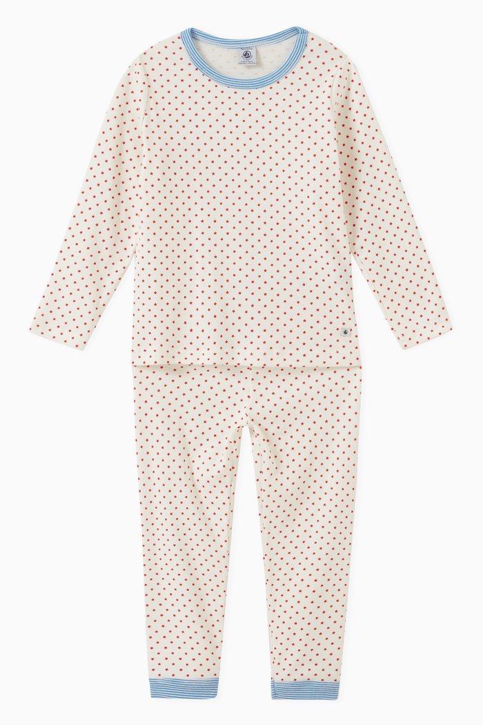 

Stars Pyjama Set in Cotton, White