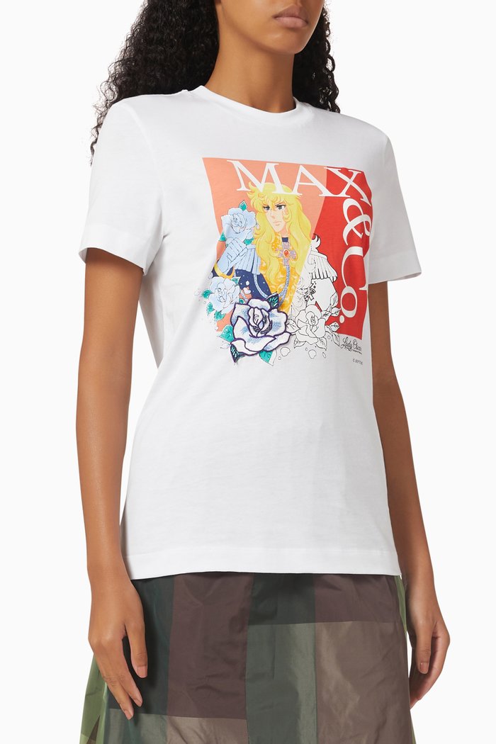 

Lady Oscar Logo Print T-shirt in Cotton Jersey, White