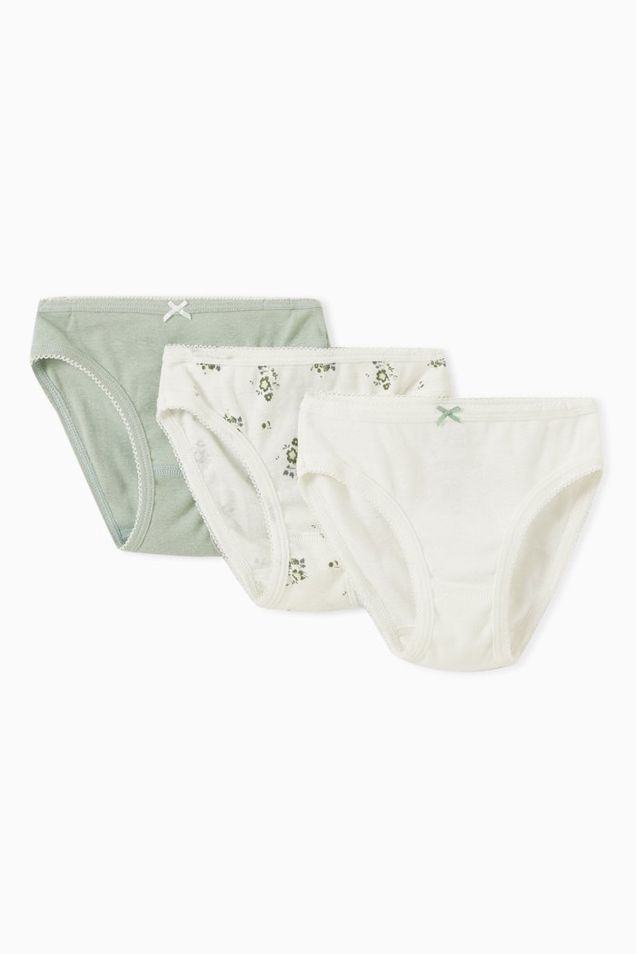 

3-Pack Floral Briefs in Cotton & Linen, Multicolour