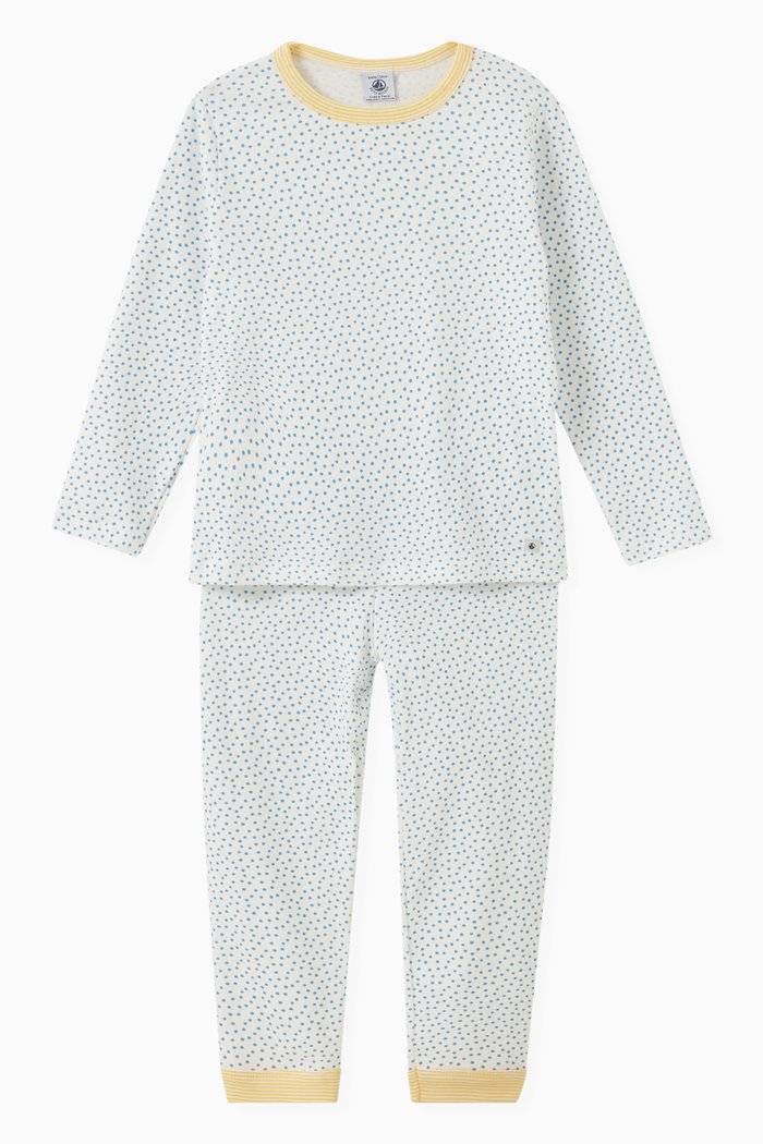 

Polka Dots Pyjama Set in Cotton, Blue