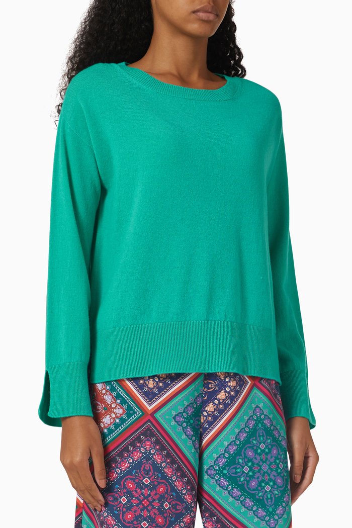 

Sonia Sweater in Wool & Cashmere, Green