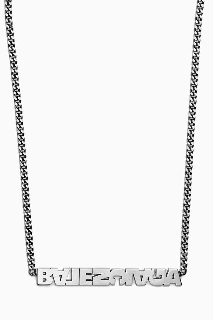 

Typo Turn Necklace in Brass, Silver