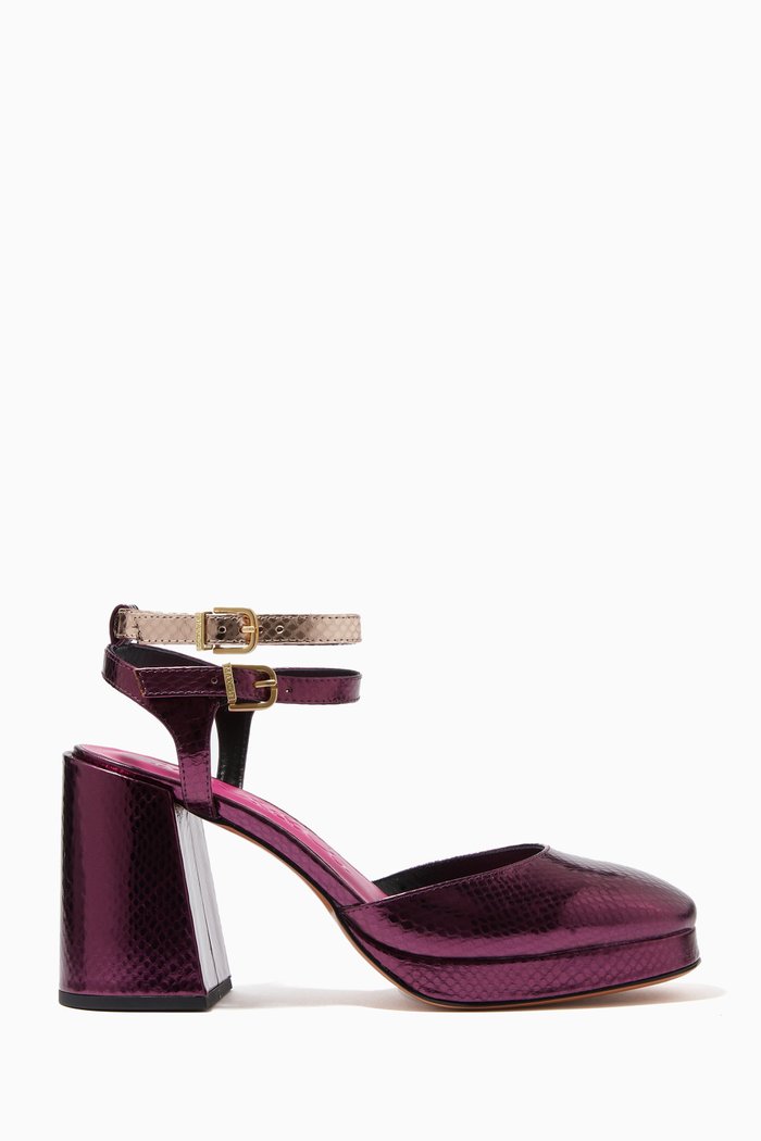 

Diane Platform Heels in Faux Leather, Burgundy