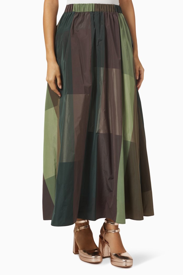 

Matrigna Maxi Skirt in Taffeta, Green