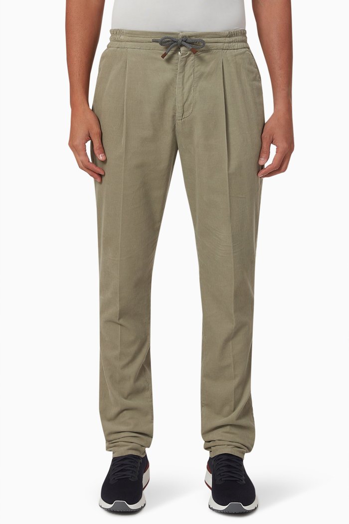 

Leisure-fit Trousers in Corduroy, Brown