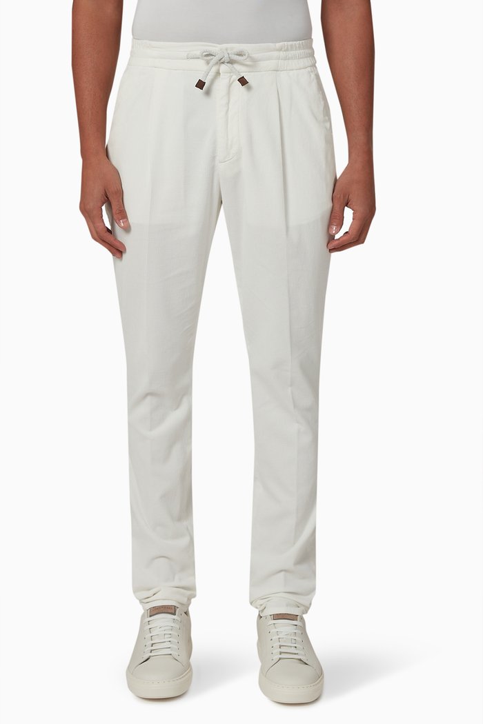 

Leisure-fit Pants in Corduroy, White