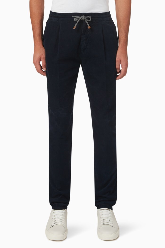 

Straight-leg Pants in Corduroy, Blue