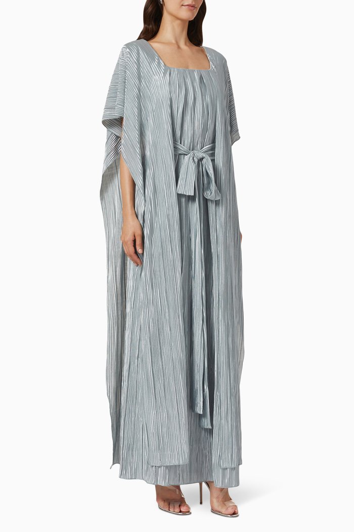 

Cape Sleeve Belted Maxi Dress, Blue