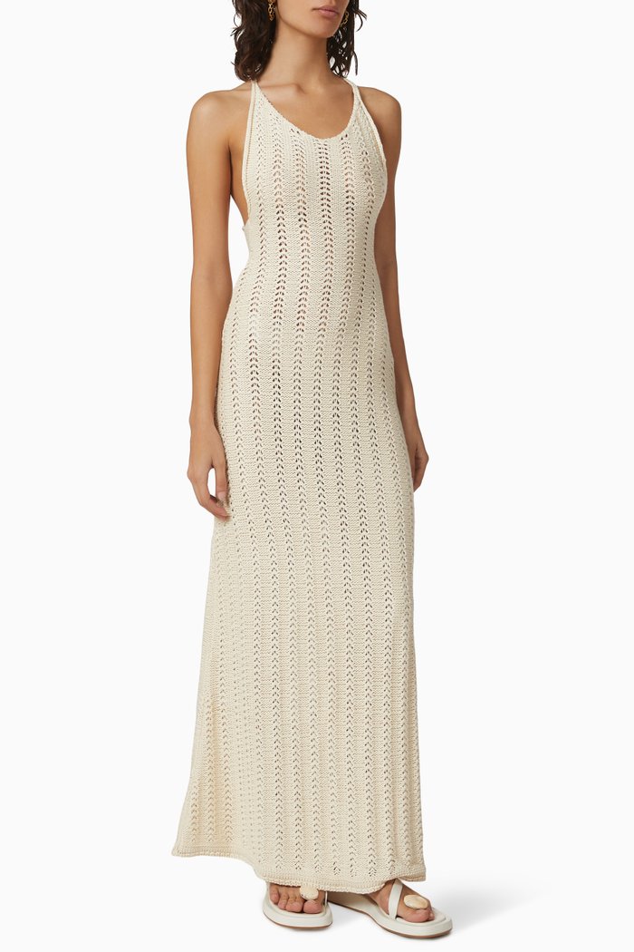 

Cindy Knit Maxi Dress in Organic Cotton, Neutral