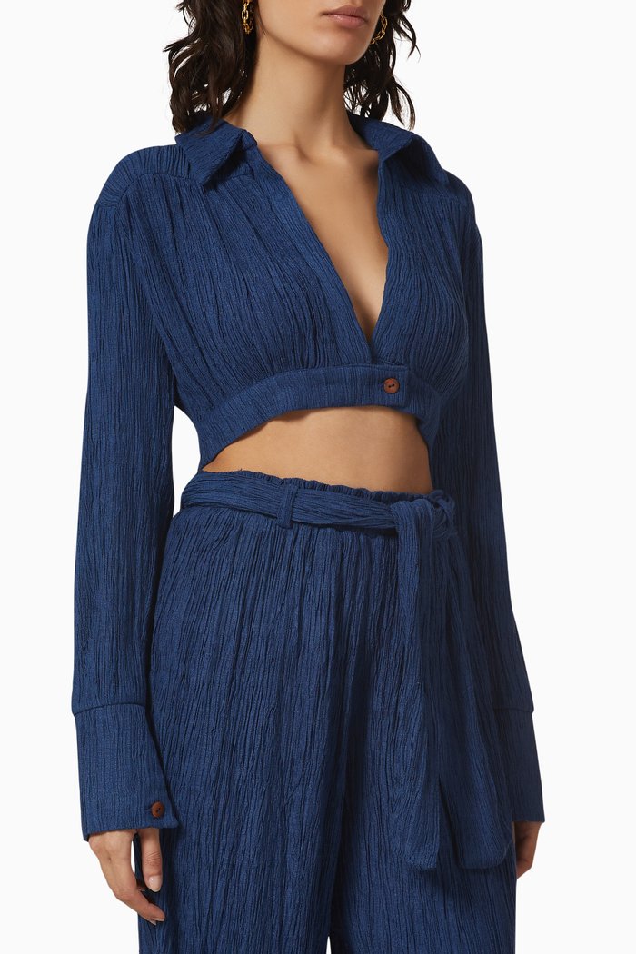 

Claudia Blouse in Bamboo Blend, Blue