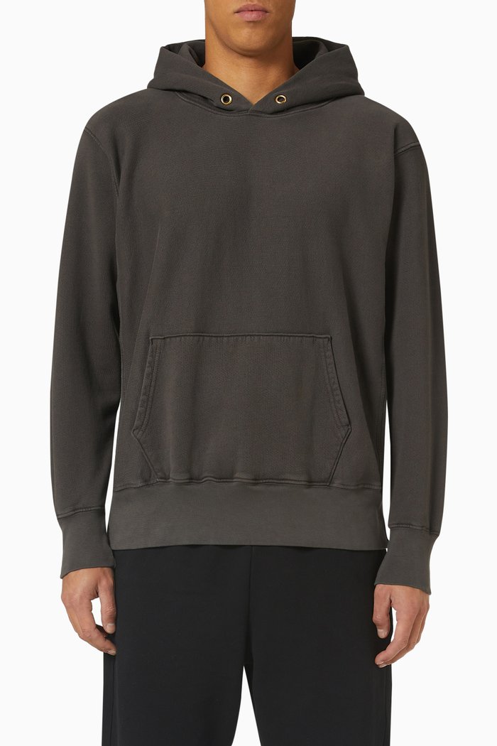 

Cropped Hoodie in Heavyweight Fleece, Black