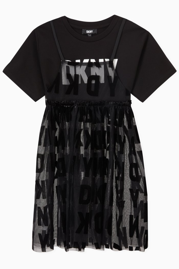 

Two in One Dress in Viscose, Black