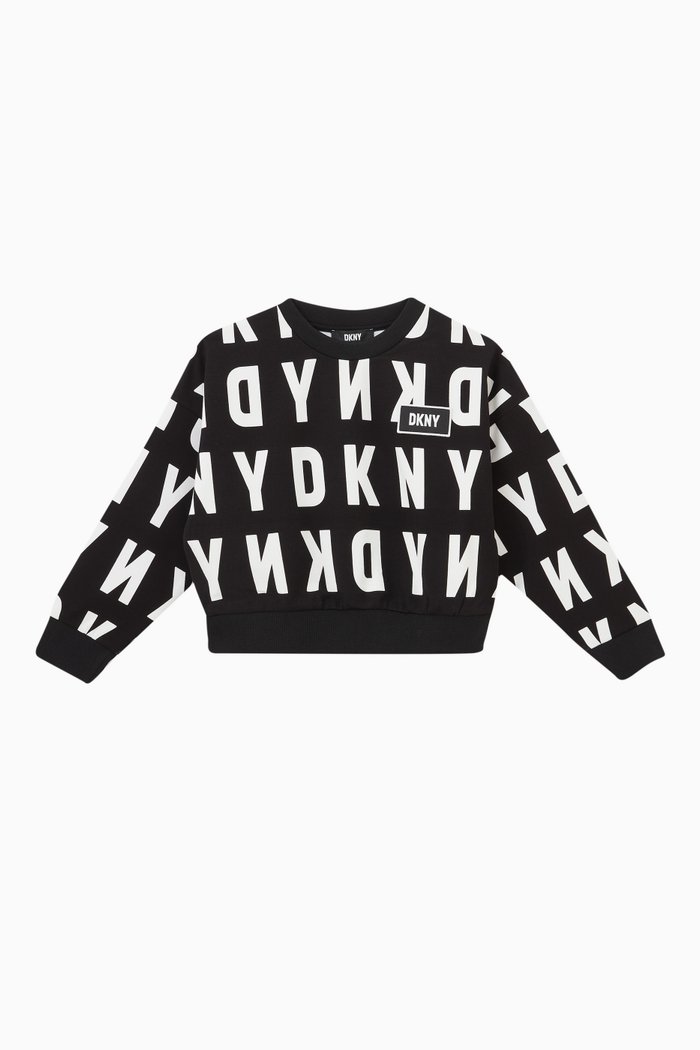 

Logo Print Sweatshirt in Viscose Jersey, Black