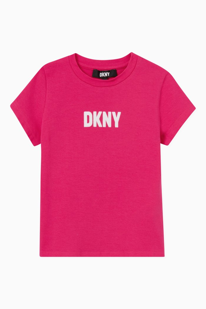 

Logo Print T-Shirt in Jersey, Pink