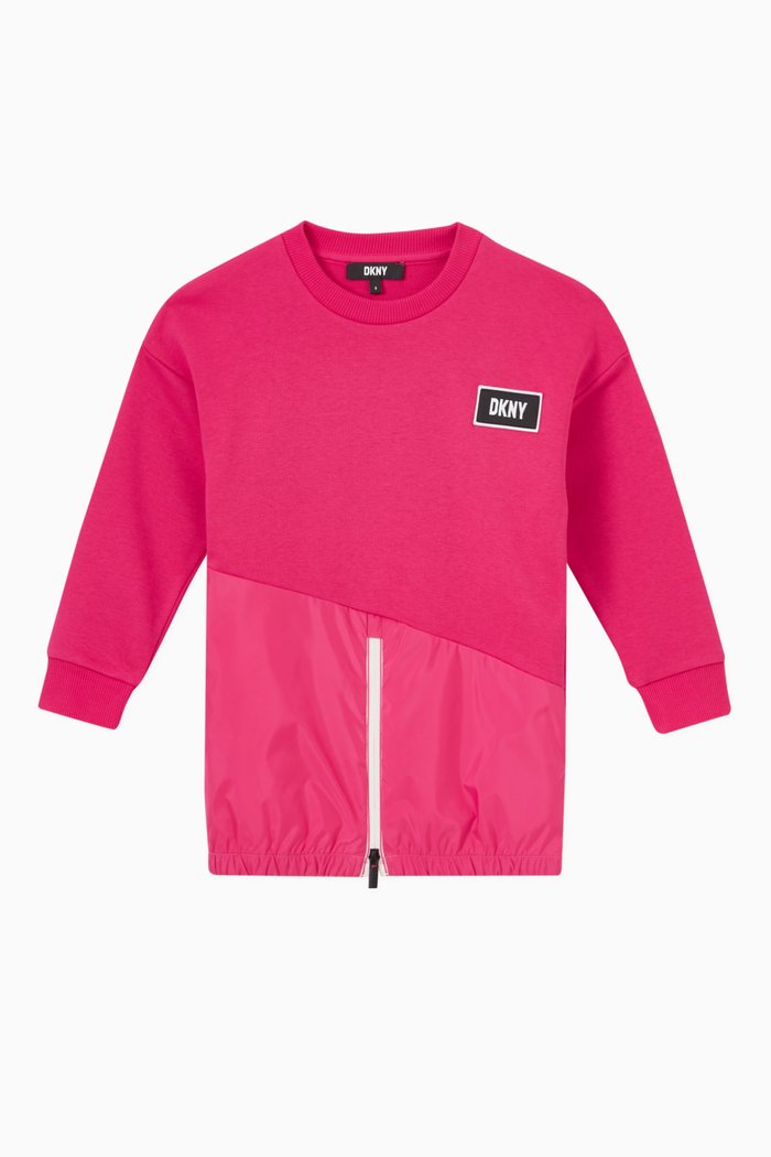 

Logo Dress in Cotton & Polyester, Pink