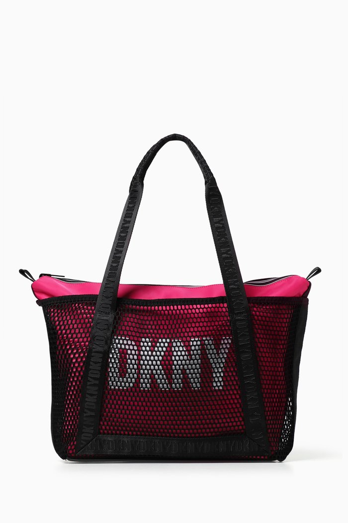 

Logo Tote Bag in Mesh, Black