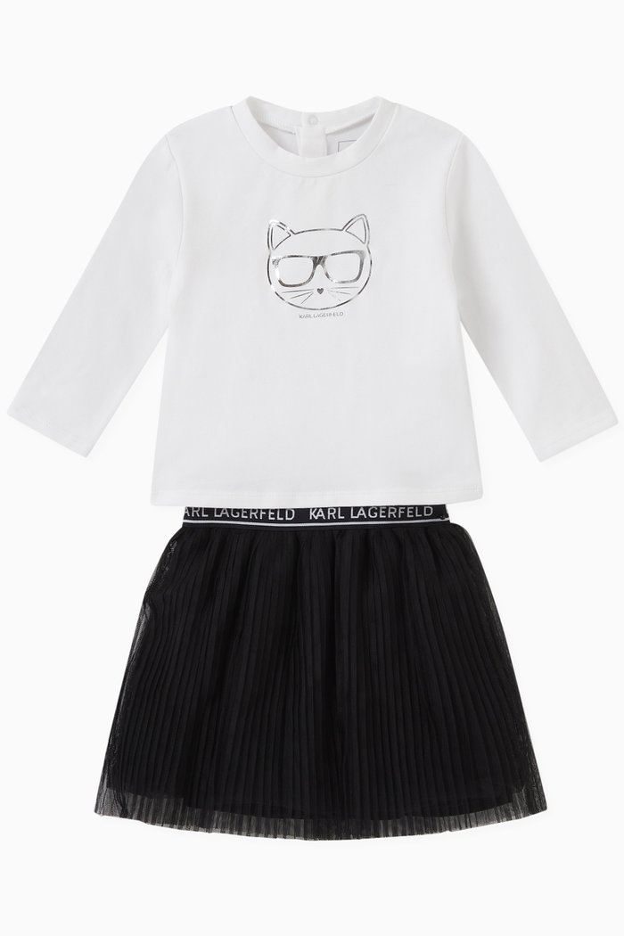 

Choupette Skirt Set in Cotton & Polyester, White
