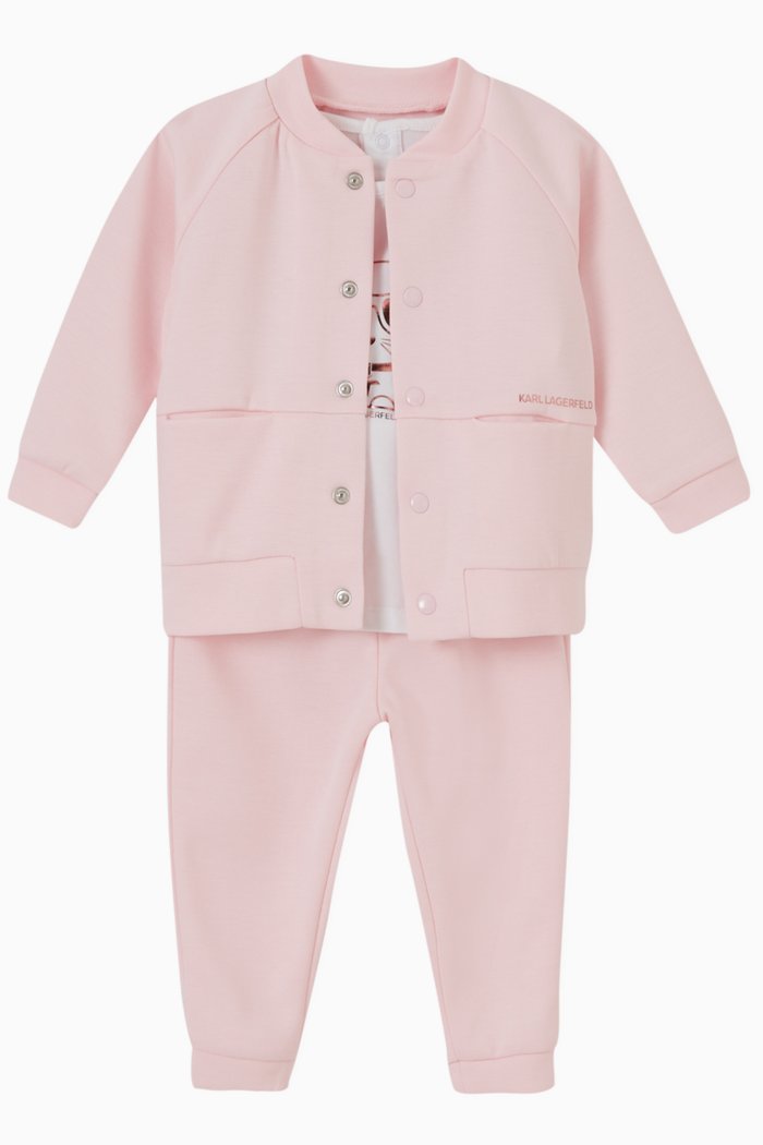 

Choupette Print Jogging Set in Cotton, Pink