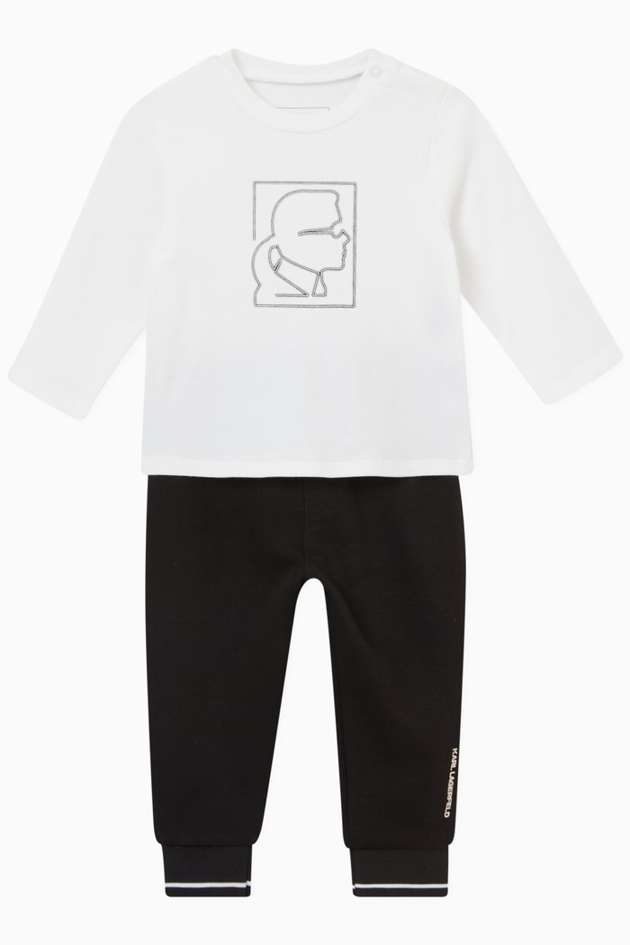 

Kameo Print T-shirt and Sweatpants, Set of two, White