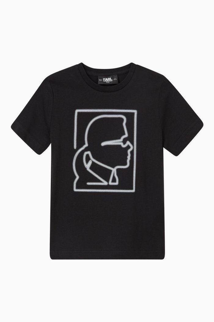 

Karl Print T-shirt in Jersey, Black