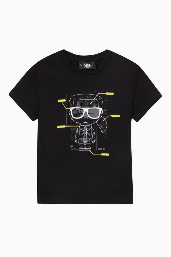 

Graphic Print T-Shirt in Jersey, Black
