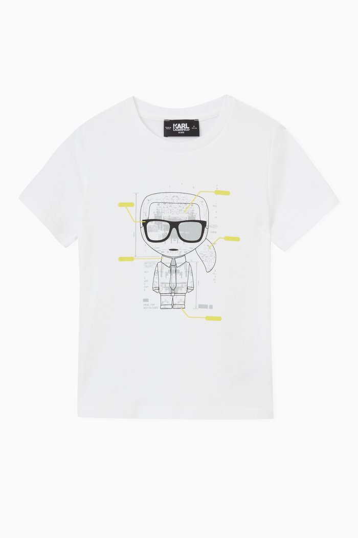 

Graphic Print T-shirt in Jersey, White