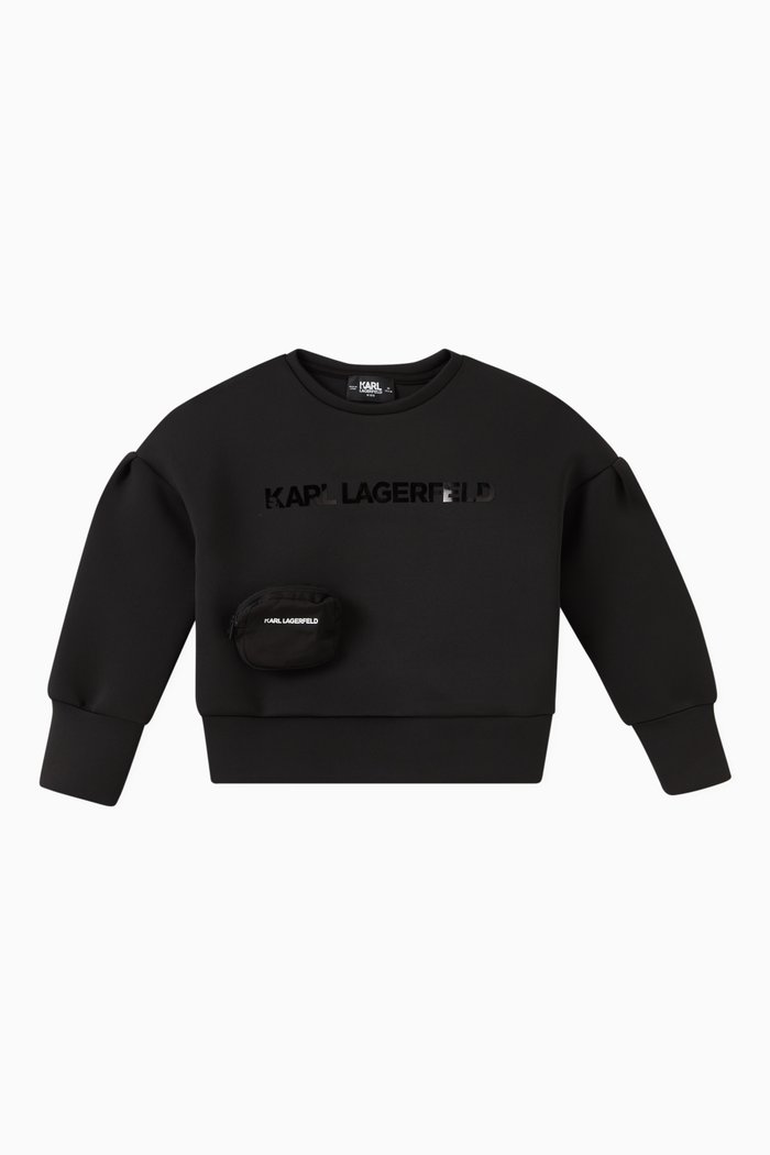 Logo Sweatshirt in Polyester, Black