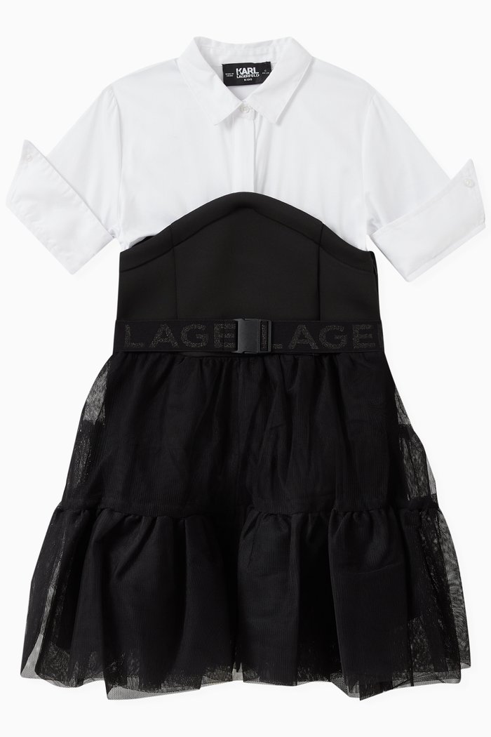 

Logo 3-in-1 Dress in Cotton & Polyester, Black