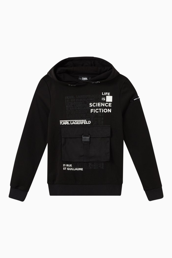 

Logo Hoodie in Polyester, Black