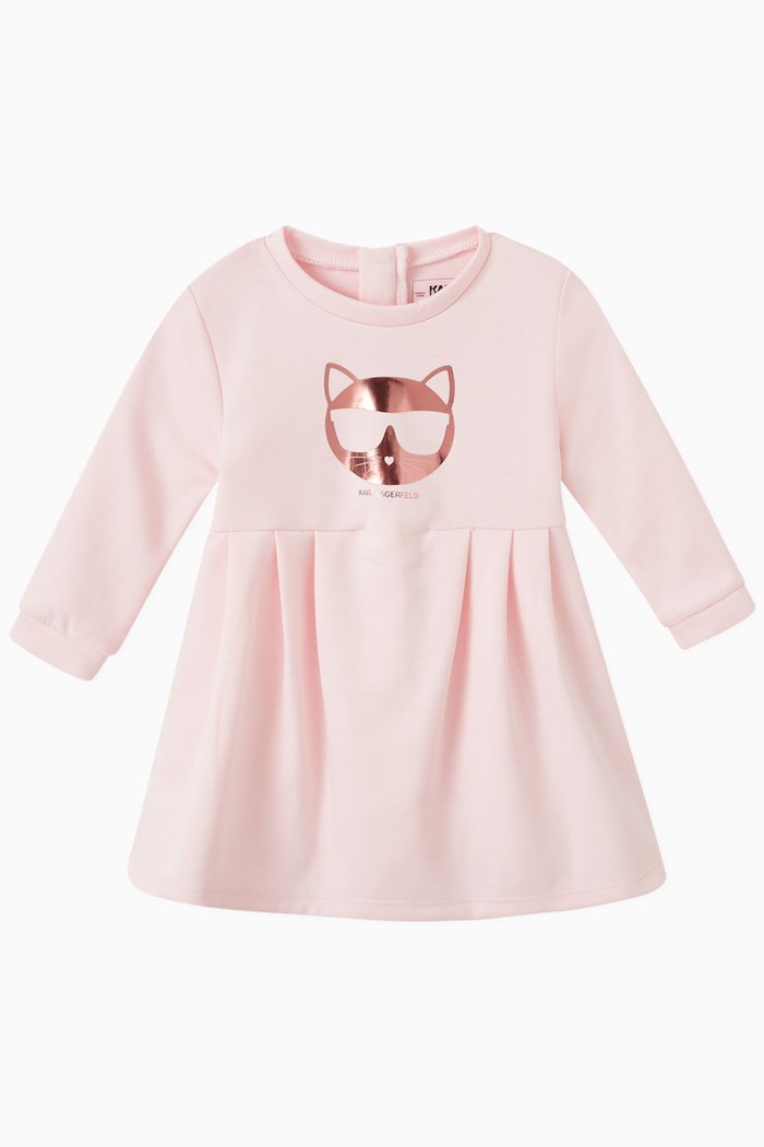 

Choupette Print Dress in Viscose, Pink