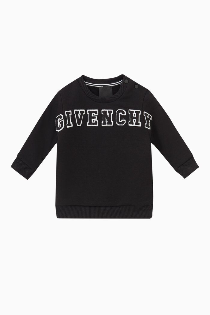 Logo Print Sweatshirt in Jersey, Black