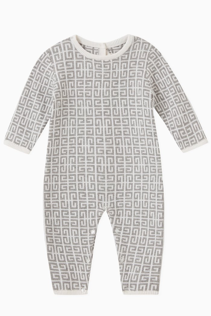 

Monogram Print Pyjama in Cotton, Grey