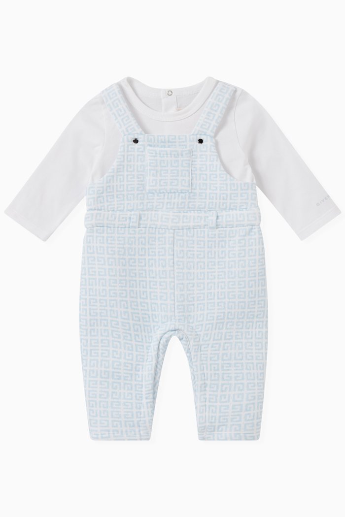 

Monogram Romper in Cotton Blend, Blue