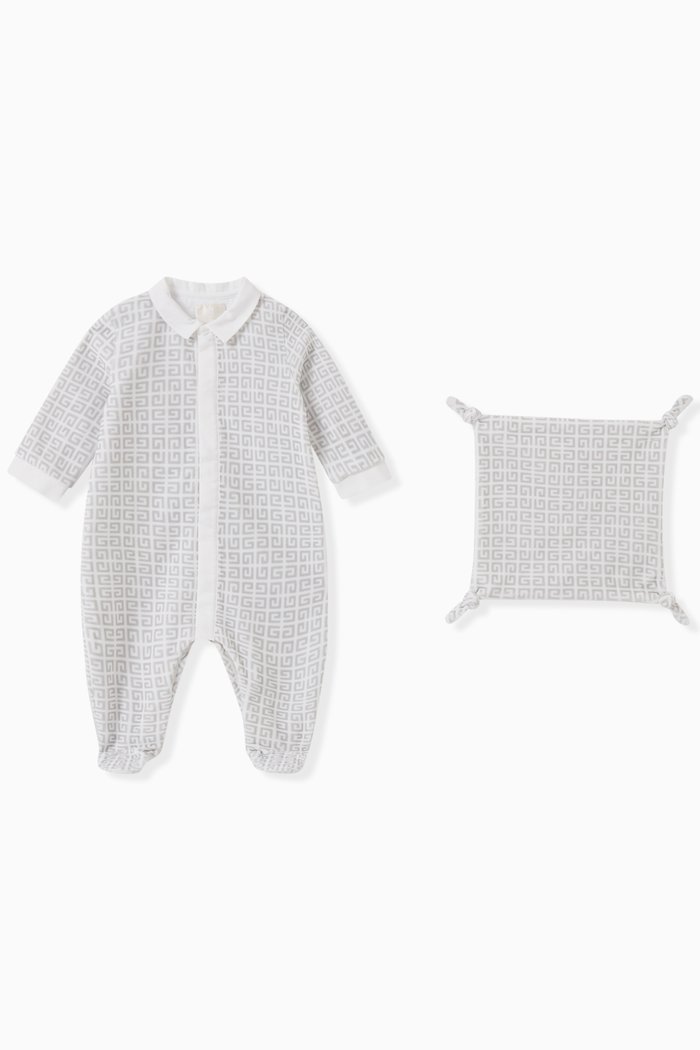 

Monogram Sleepsuit & Lovey, Set of two, White
